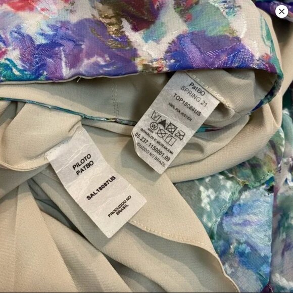 PatBO Blossom Crop Top & Maxi Skirt Set in Violet Floral Size 4 & Small - NWOT - Picture 6 of 6